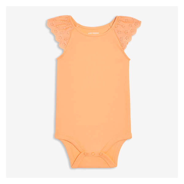 Baby Girls' Lace Sleeve Bodysuit - Pastel Orange